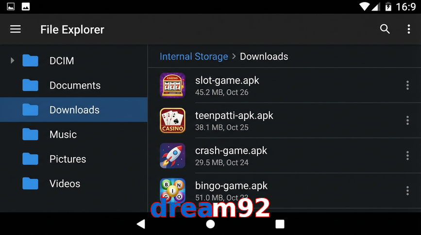 Main screen of Dream92 gameapk page for PK players